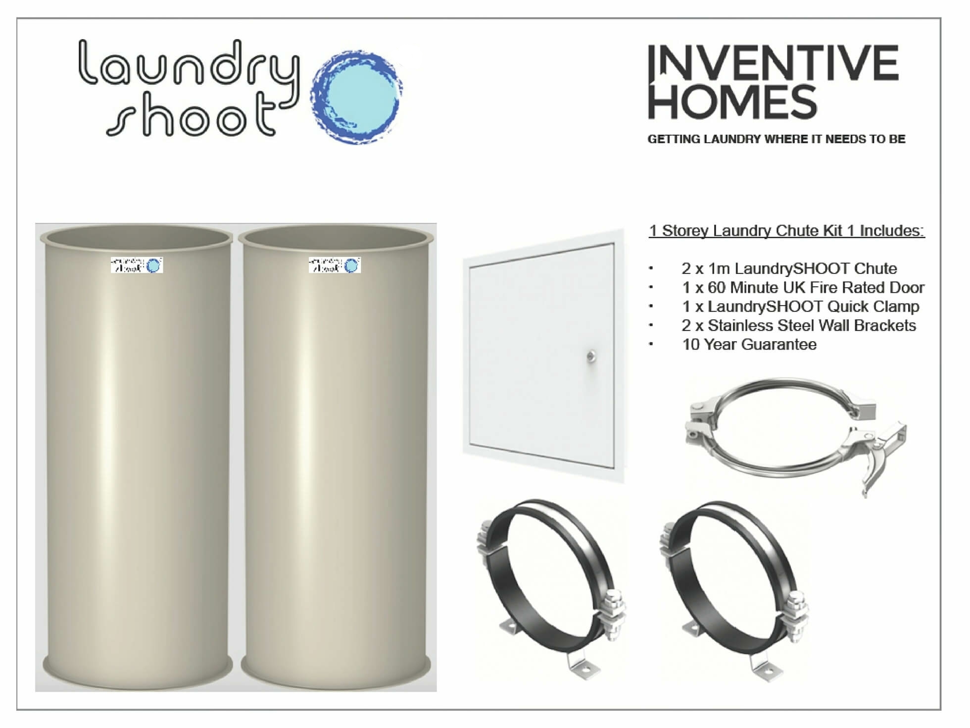 Laundry shoot Laundry Chute - 1 Storey Laundry Chute Kit 1